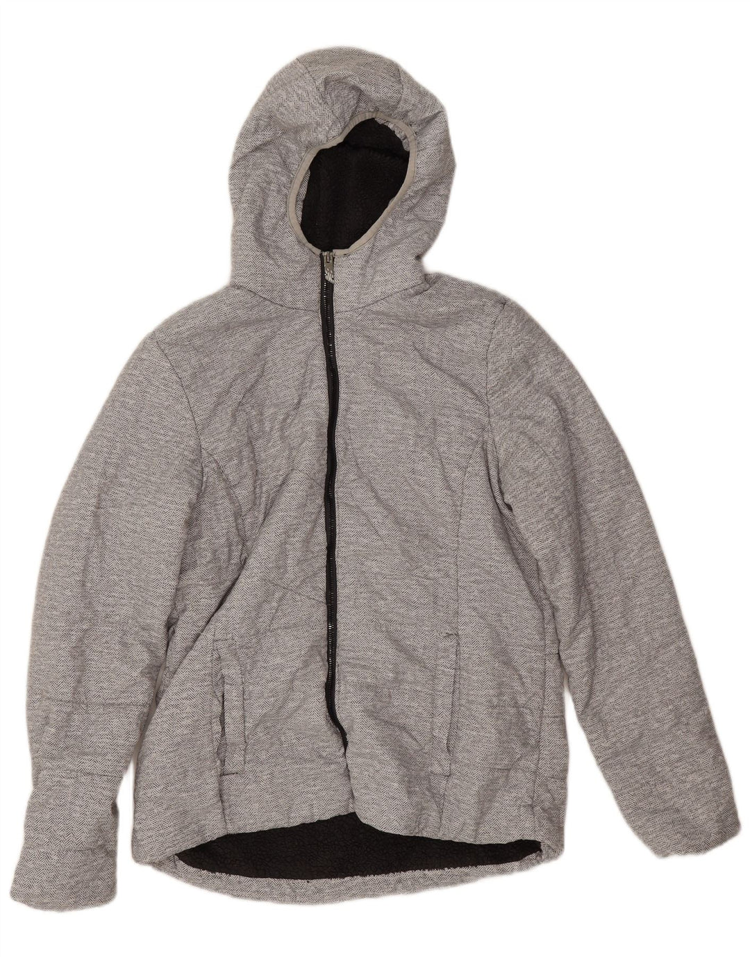 Giacca Sherpa con cappuccio da donna New Balance UK 14 Grigio medio a spina di pesce