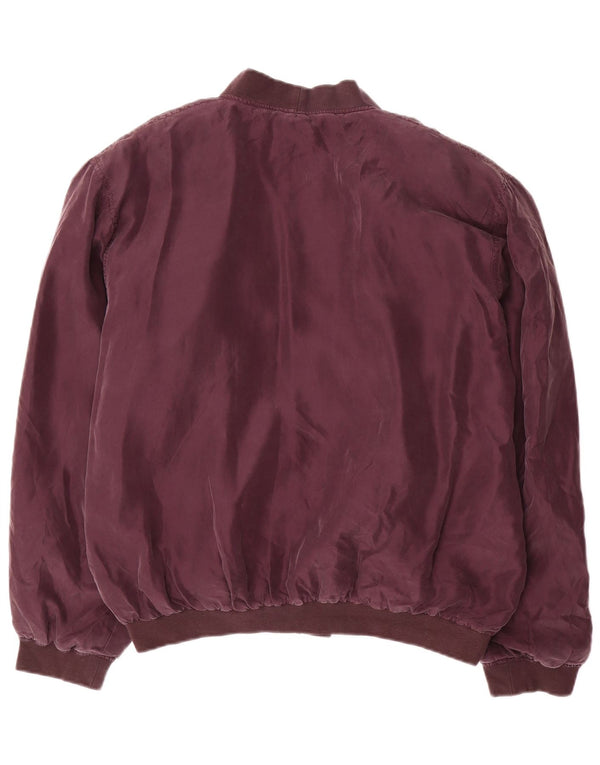 Vintage Mens Bomber Jacket UK 38 Medium Purple Silk