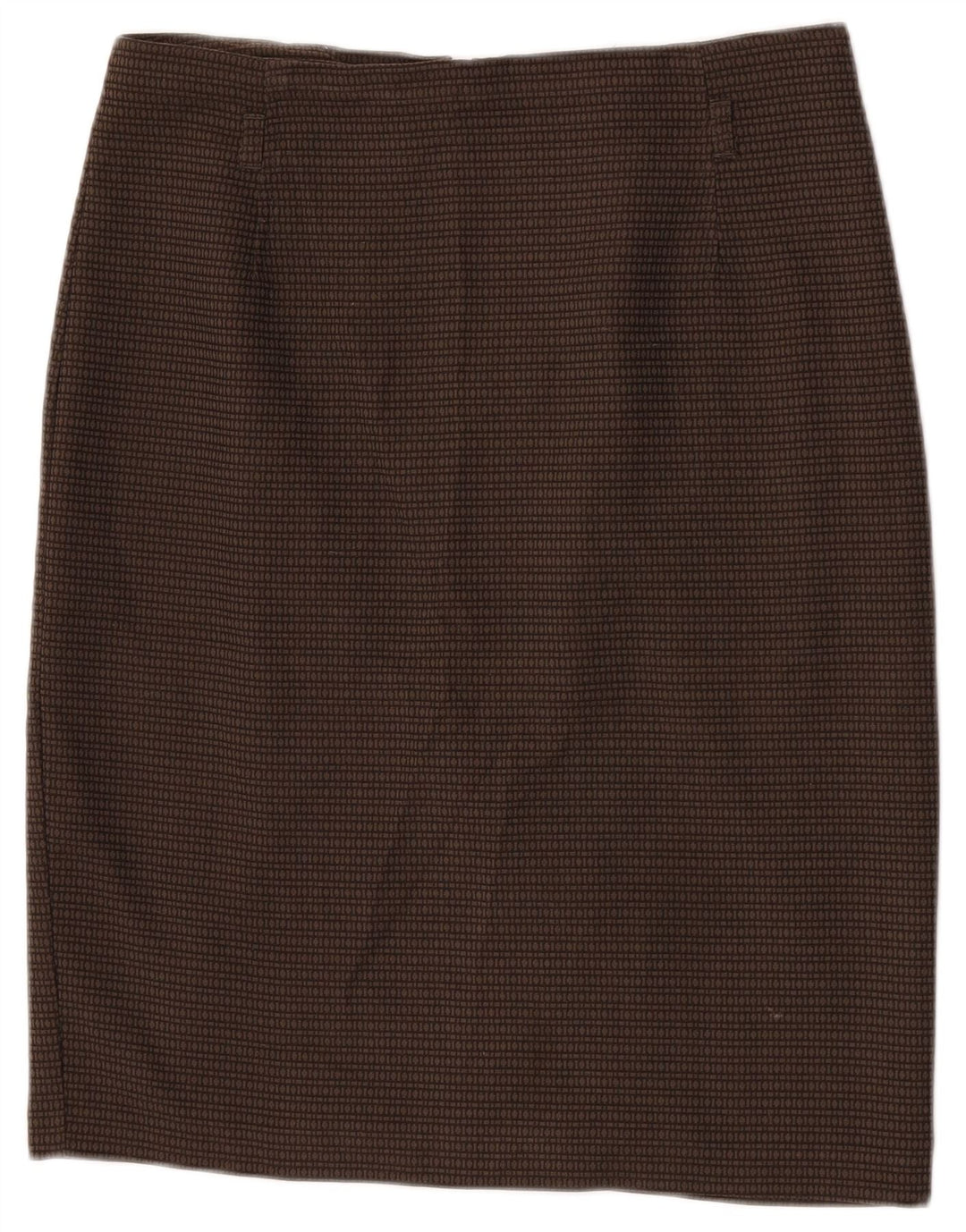 Gonna a tubino da donna Marks & Spencer W32 grande poliestere geometrico marrone