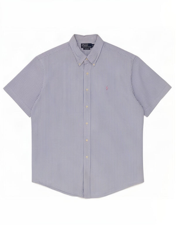 Polo Ralph Lauren Camicia da uomo a maniche corte personalizzata 2XL Gessato blu