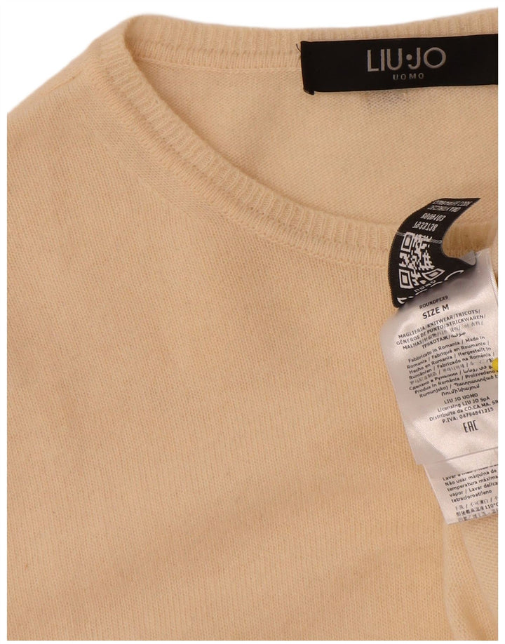 Liu Jo Uomo Maglione Girocollo Maglione Beige Medio Lana Vergine