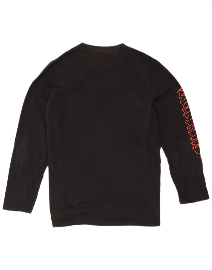 Adidas Maglietta grafica da uomo a maniche lunghe grande in cotone nero