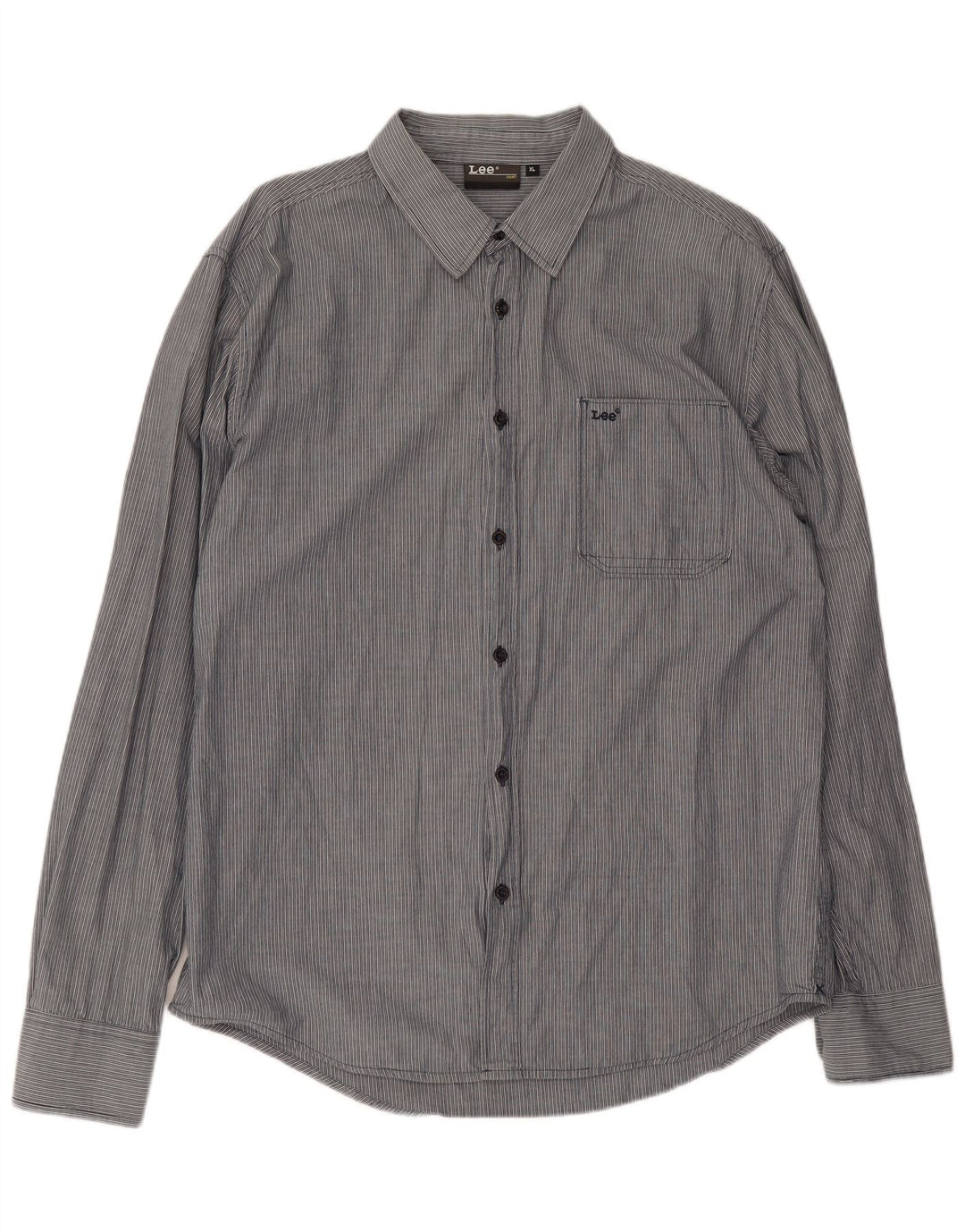 Camicia da uomo Lee XL in cotone gessato grigio
