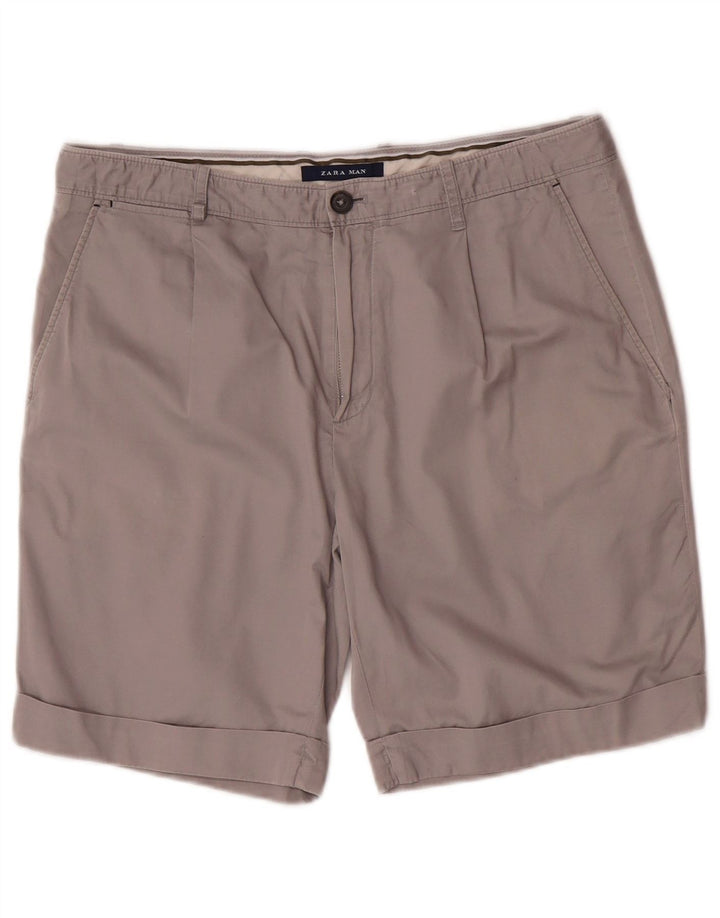 Pantaloncini chino con pegging da uomo Zara EU 42 Large W32 Grigi
