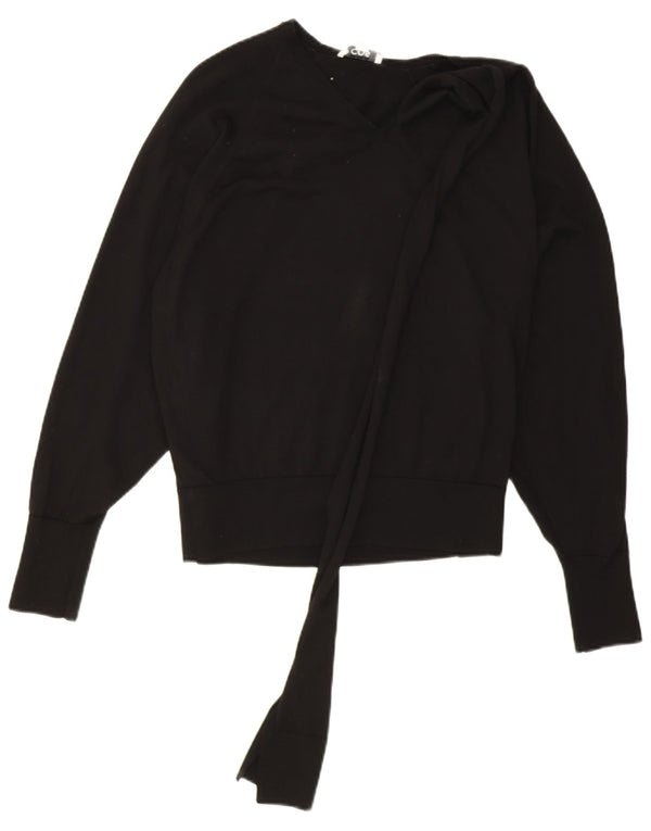 Maglione da donna oversize con scollo a V Cos UK 10 piccolo in lana nera