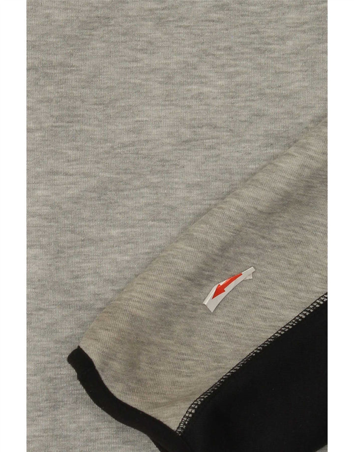 Felpa con cappuccio e zip Nike da uomo in cotone color block grigio medio