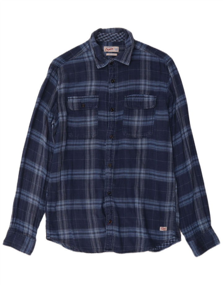 Jack & Jones Camicia in flanella da uomo a quadri blu grandi