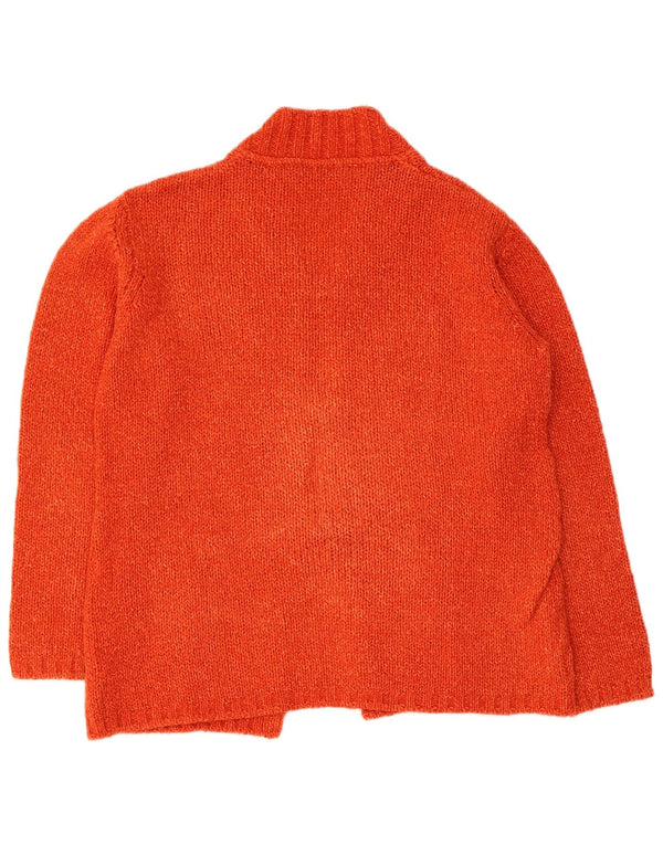 Luisa Spagnoli maglione cardigan da donna Duffle UK 16 grande arancione