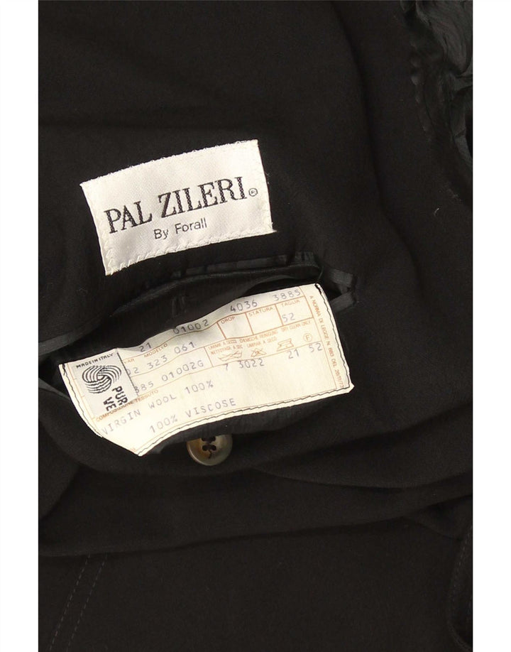 Pal Zileri Giacca Blazer Doppio Petto da Uomo IT 52 XL Lana Vergine Nera