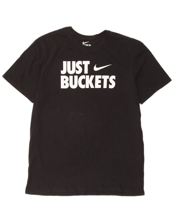 T-shirt grafica Nike Dri Fit da uomo XL in cotone nero