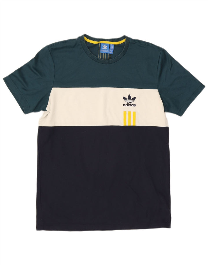 T-shirt da uomo Adidas Top in cotone color block multicolore medio