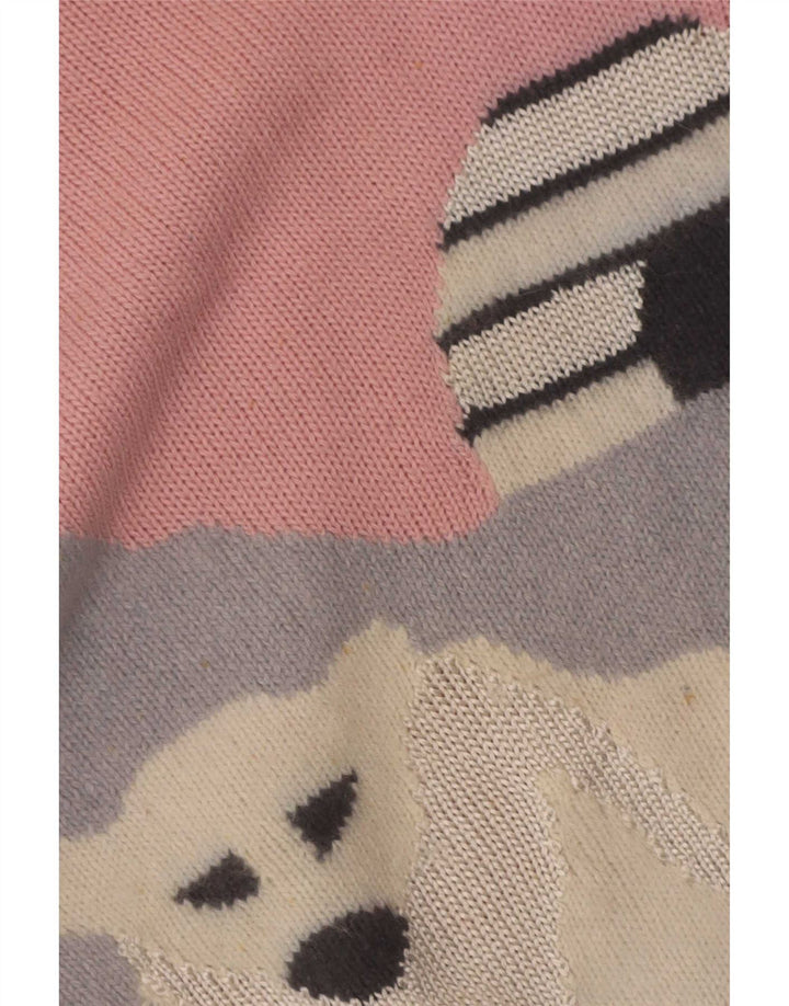 Maglione girocollo con grafica da donna Silvy IT 44 Colorblock rosa medio