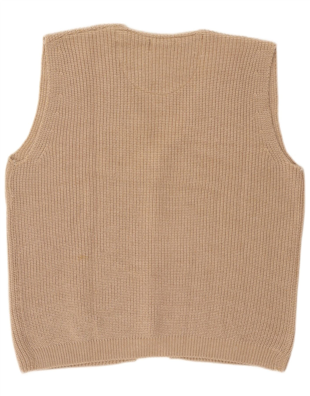 Maglione cardigan senza maniche da uomo Ferrone grande in lana beige