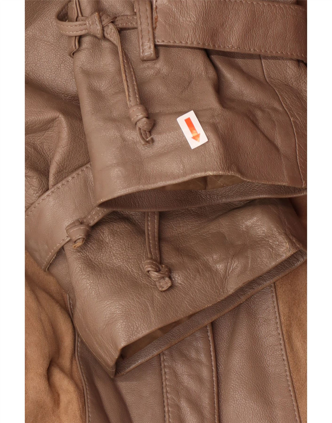 Cappotto in pelle vestibilità ampia da donna Norma UK 14 Classico a righe marrone medio