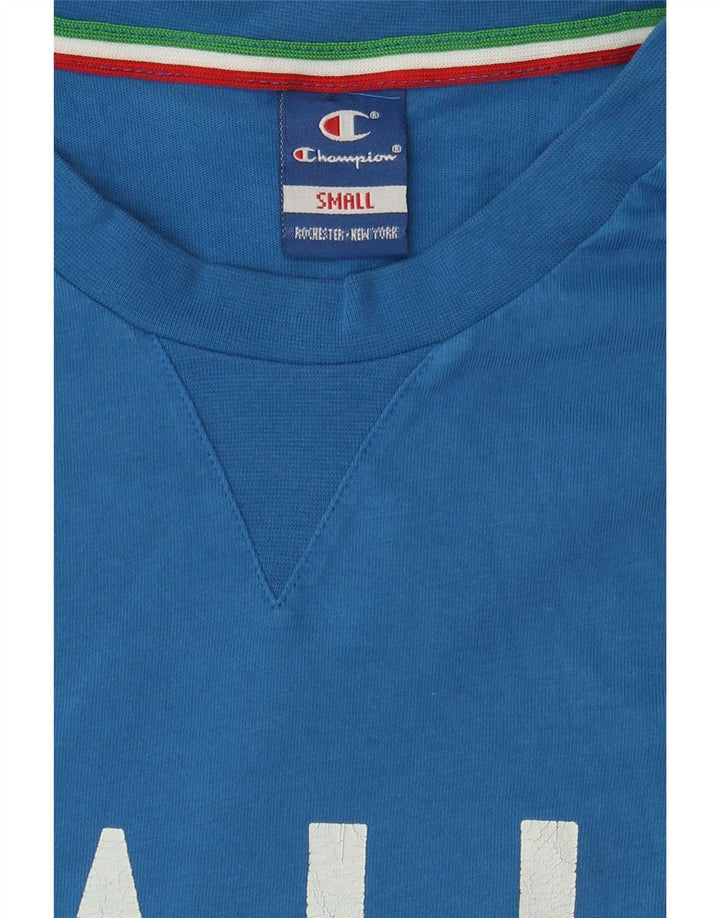 T-shirt grafica da uomo Champion Italia Top piccola blu