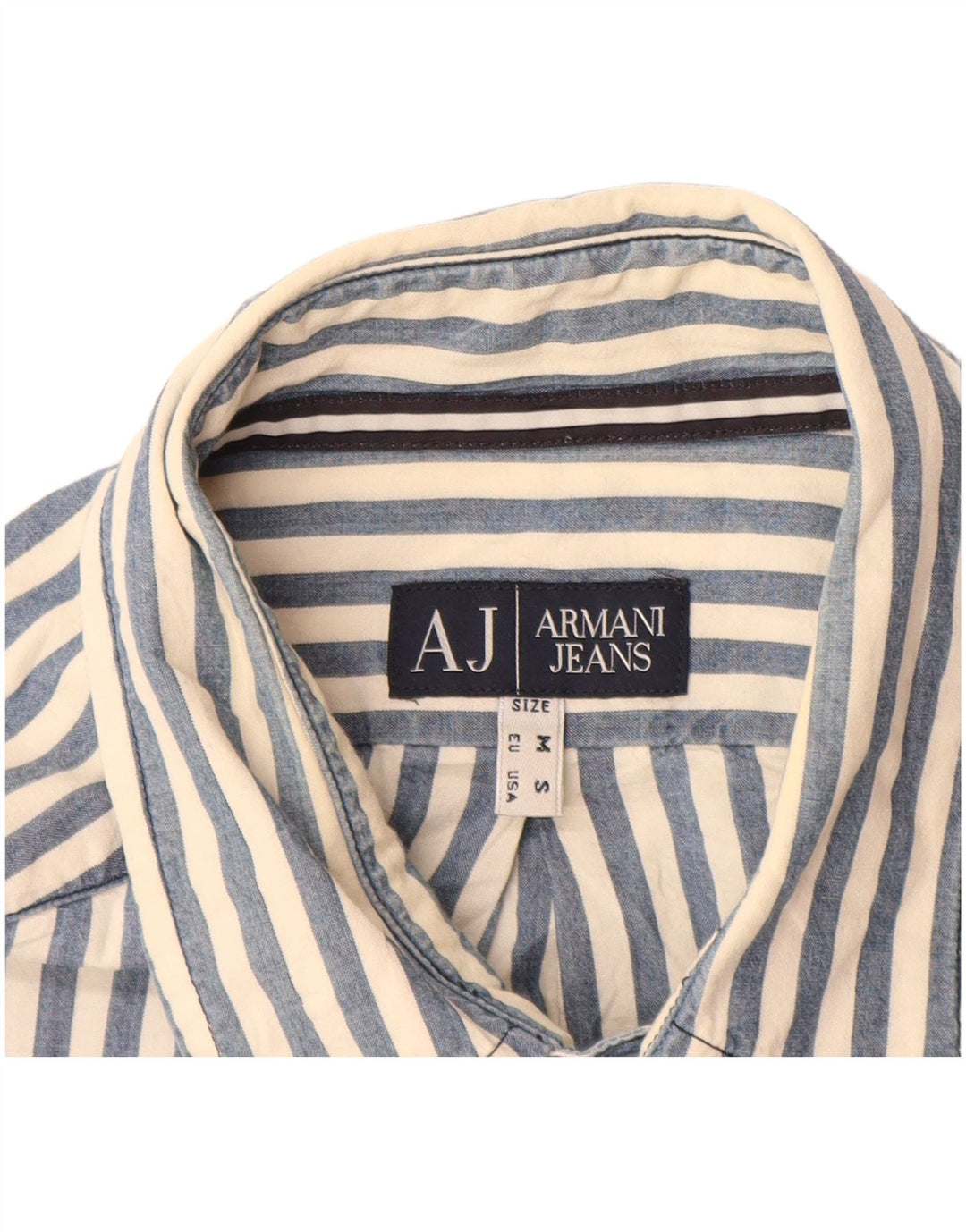 ARMANI JEANS Mens Shirt Medium Blue Pinstripe Cotton