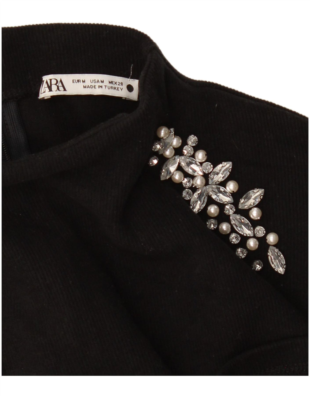 Top Zara da donna a maniche lunghe UK 14 medio nero