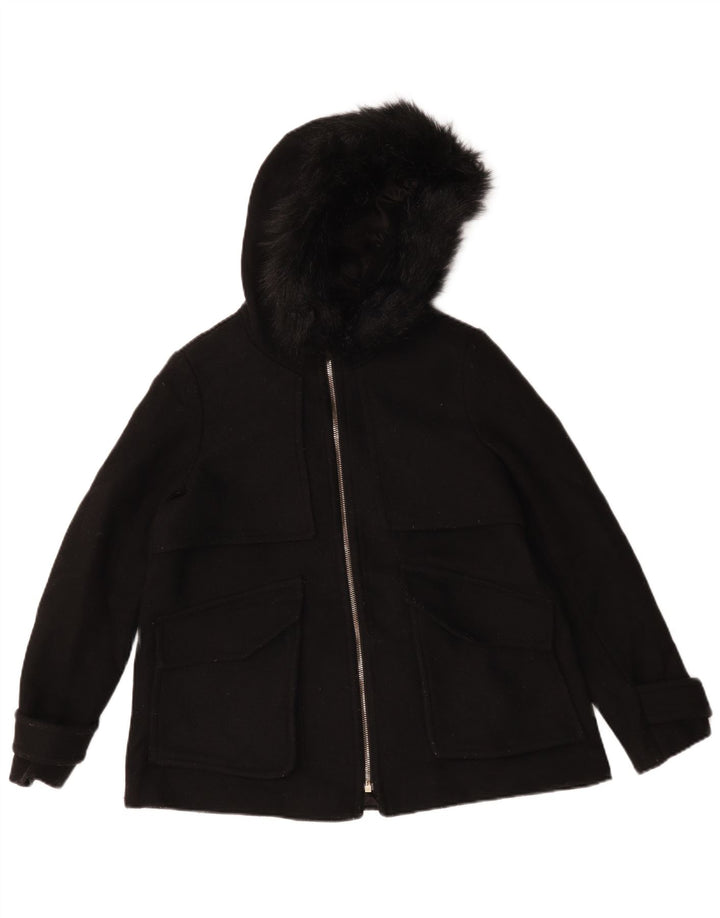 Soprabito oversize corto con cappuccio da donna Zara UK 10 piccolo nero