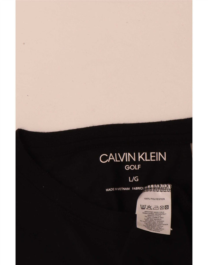 Maglietta da golf da uomo Calvin Klein Top grande in poliestere nero