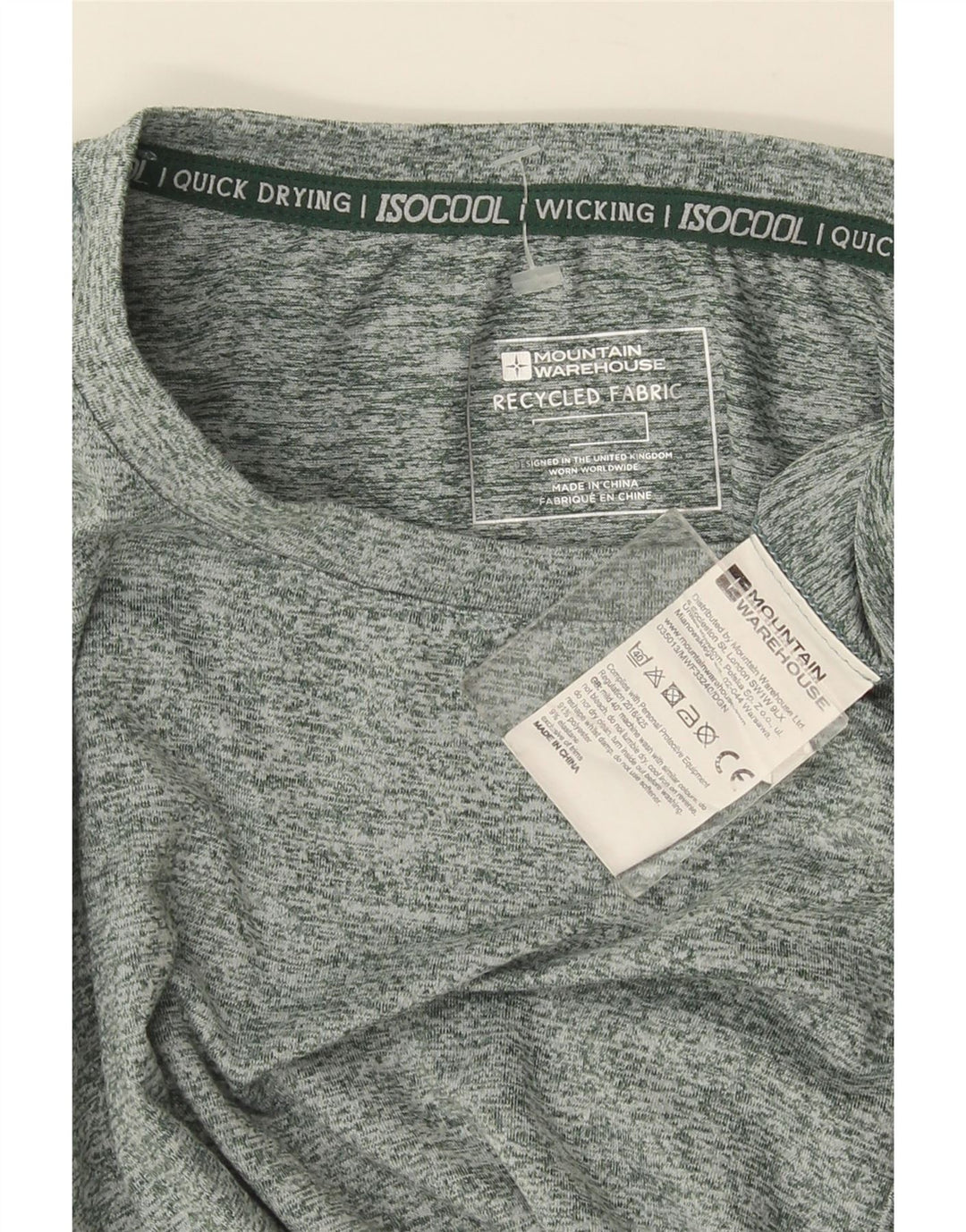 MOUNTAIN WAREHOUSE T-shirt da uomo Top piccolo in poliestere screziato verde