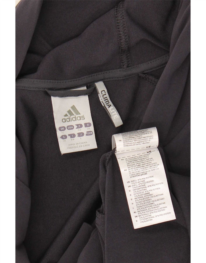 Maglione con cappuccio e zip grafica da donna Adidas UK 12 medio blu navy poliestere