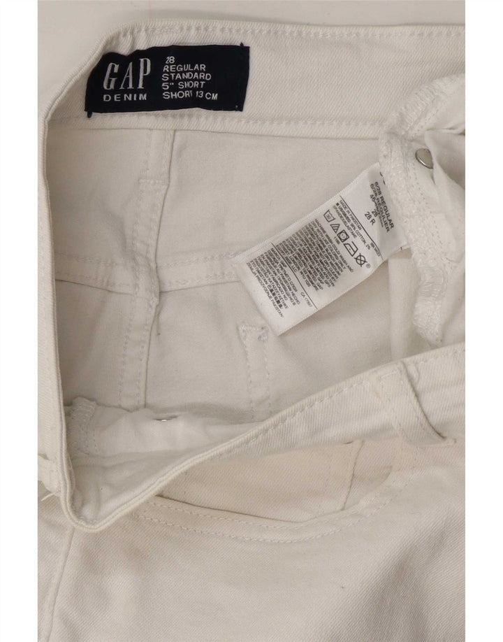 Pantaloncini di jeans regolari standard da donna Gap W28 cotone bianco medio