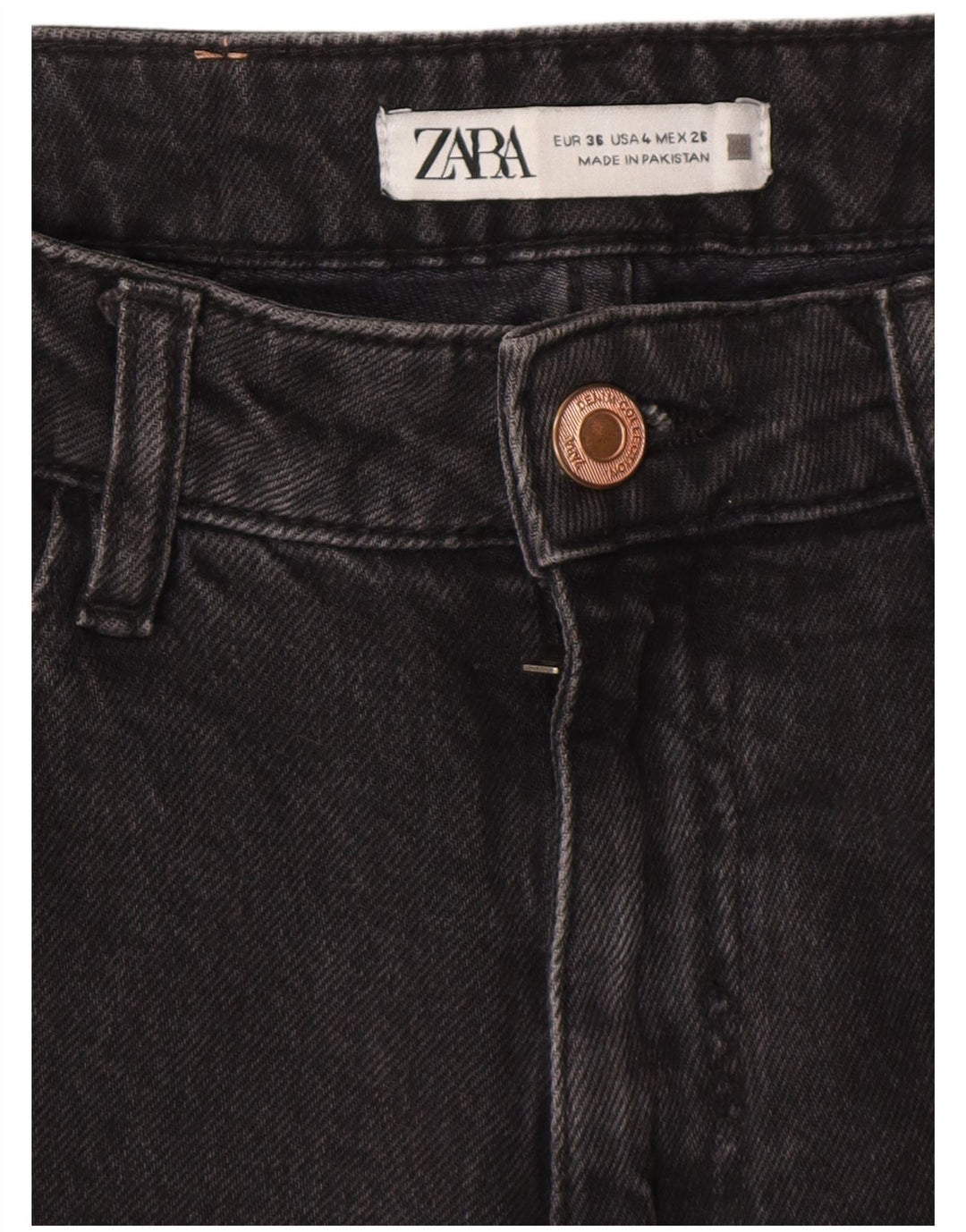 Jeans dritti da donna ZARA EU 36 XS W26 L29 Nero