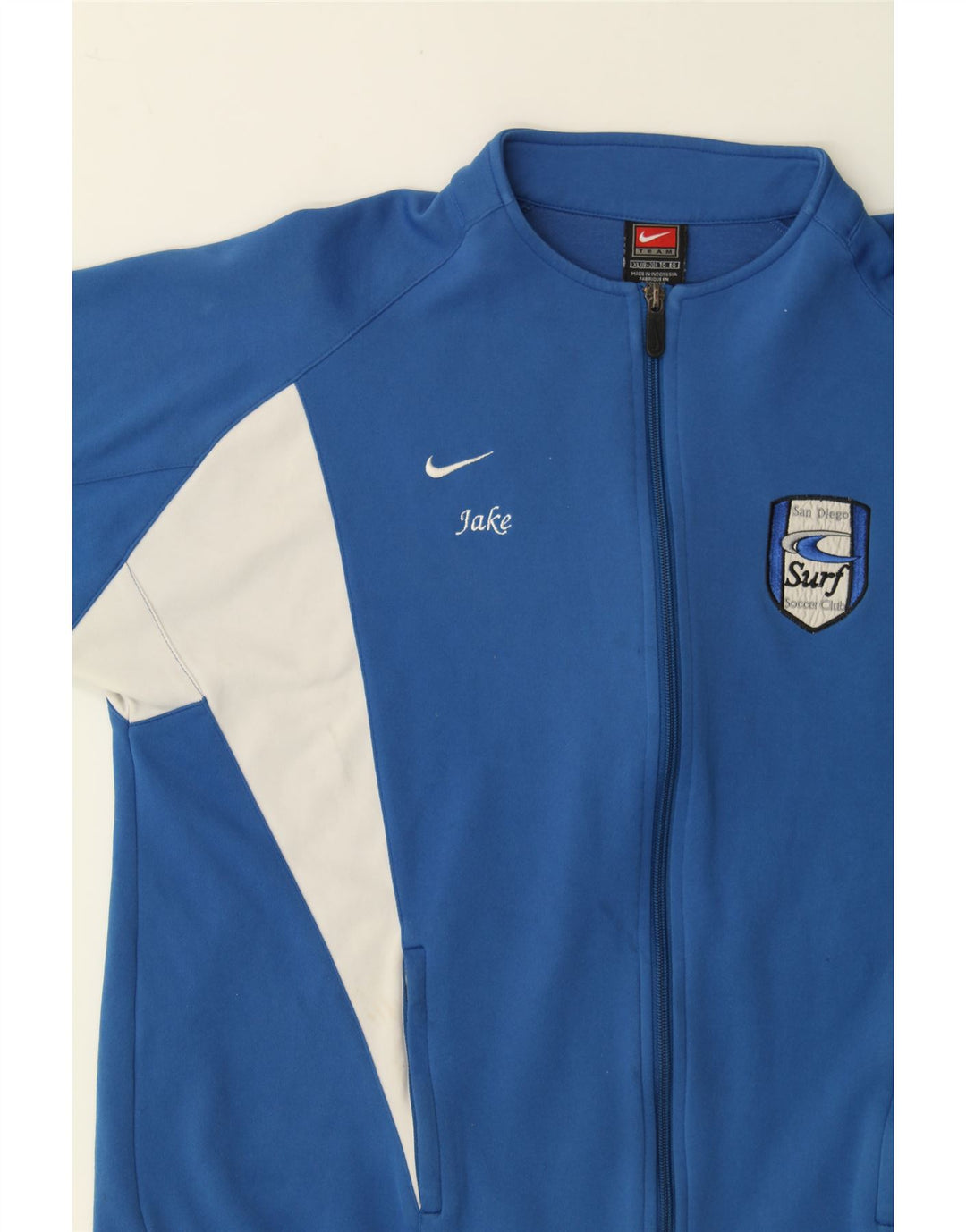 NIKE Boys Jake Tracksuit Top Jacket 15-16 Years XL Blue Colourblock Vintage Nike and Second-Hand Nike from Messina Hembry 