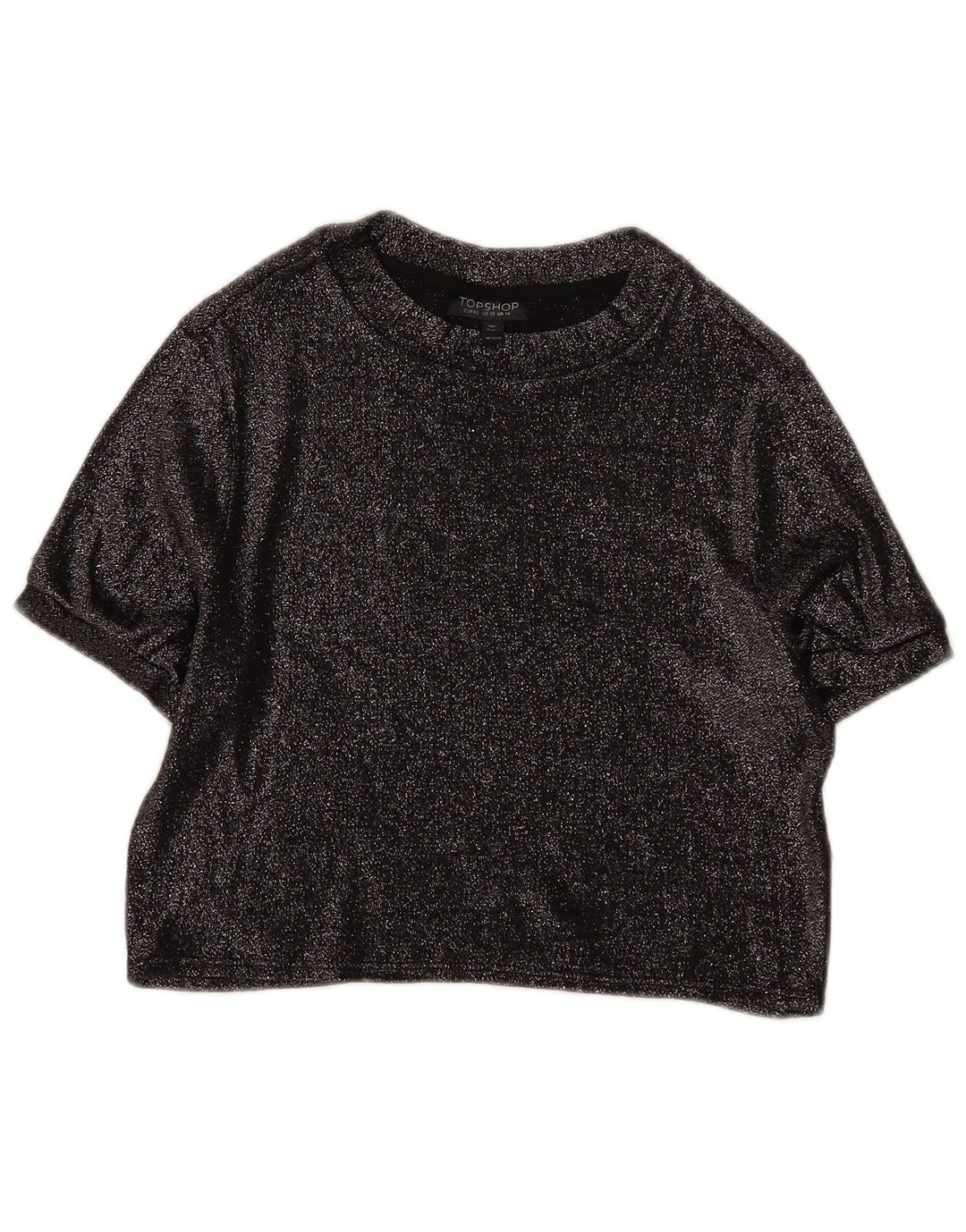 Topshop Camicetta corta da donna Top UK 14 Grande viscosa nera