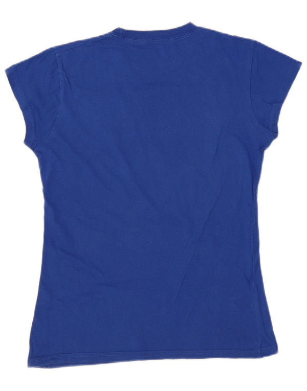 T-shirt grafica da donna Hard Rock Cafe Berlino Top UK 12 cotone blu medio