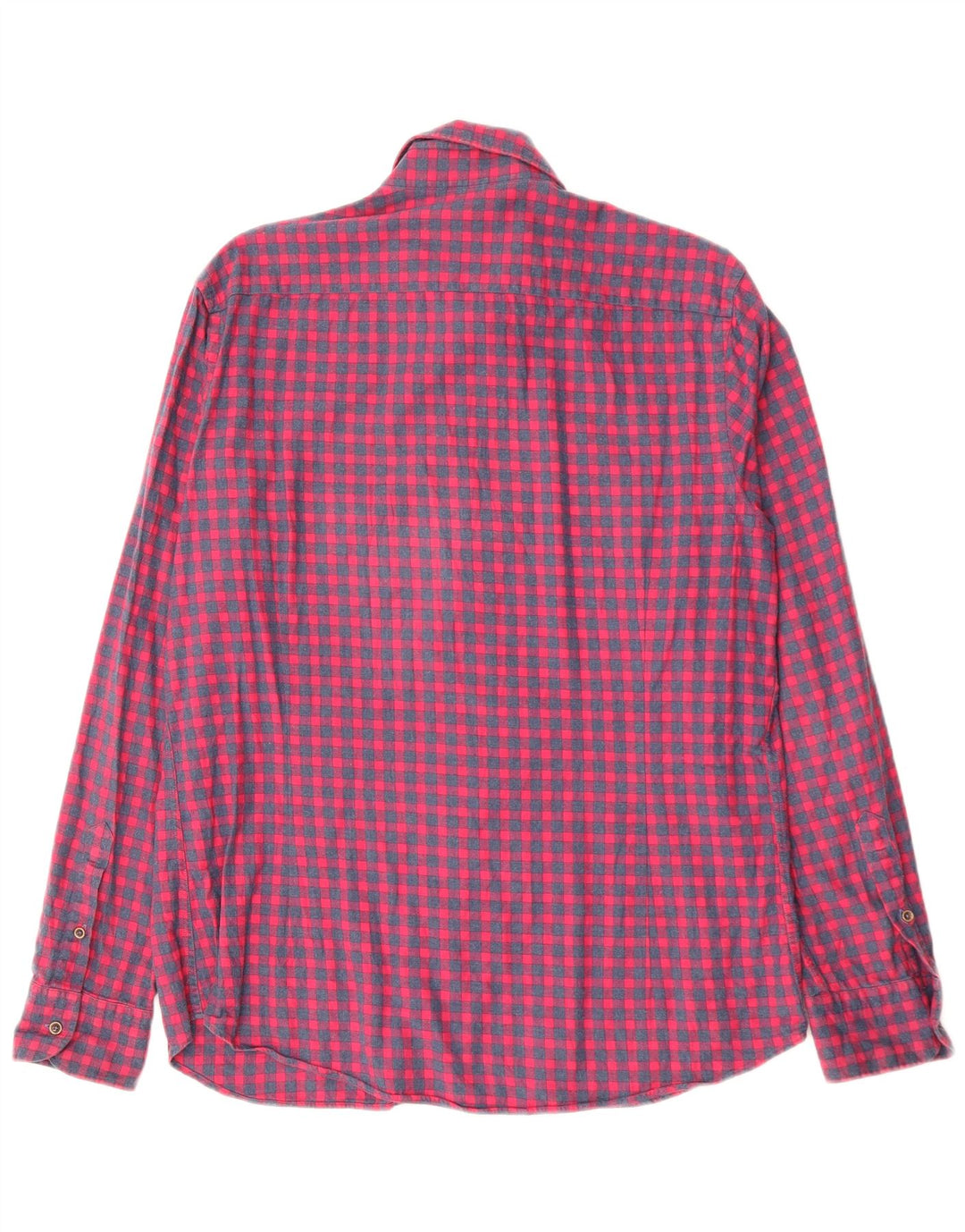MASSIMO DUTTI Camicia da uomo in flanella di cotone a quadretti rossi grandi