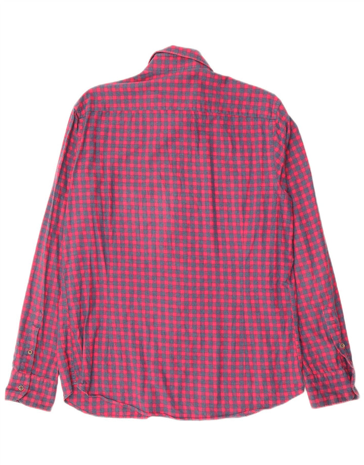 MASSIMO DUTTI Camicia da uomo in flanella di cotone a quadretti rossi grandi