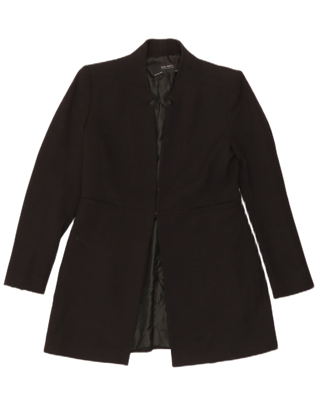 Giacca blazer lunga da donna Zara UK 16 grande poliestere nero