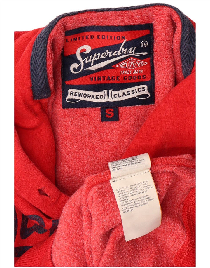 Maglione con cappuccio grafico da uomo Superdry piccolo in cotone rosso