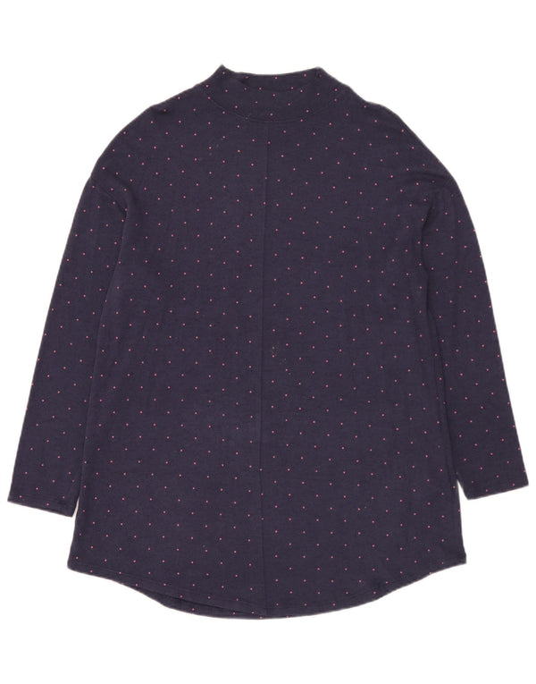 Top manica lunga da donna Marks & Spencer UK 14 grande blu navy maculato