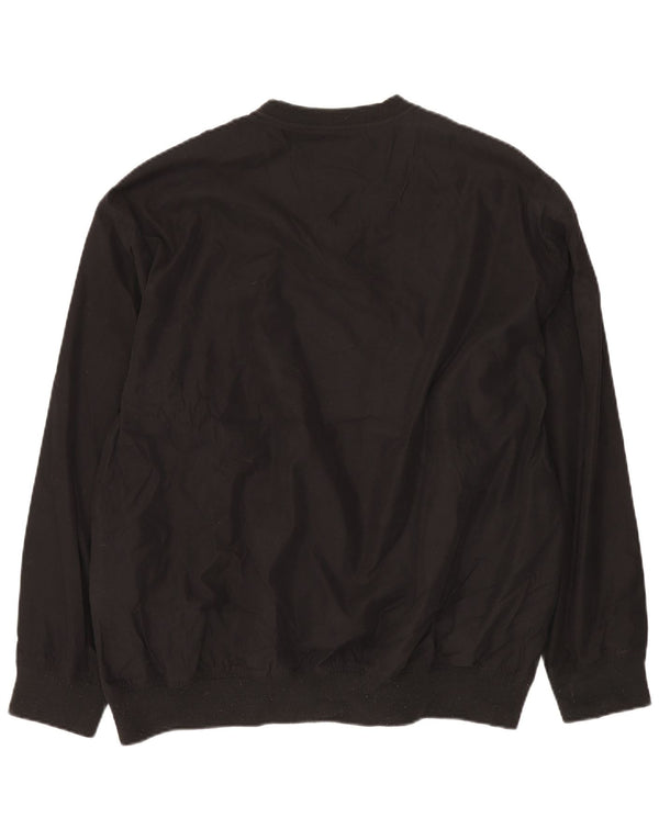 EDDIE BAUER Top da uomo ampio a maniche lunghe in poliestere nero grande