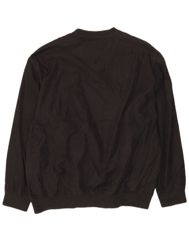 EDDIE BAUER Top da uomo ampio a maniche lunghe in poliestere nero grande