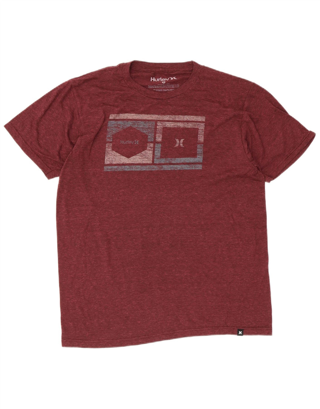 T-shirt grafica da uomo Hurley Top in poliestere marrone rossiccio medio