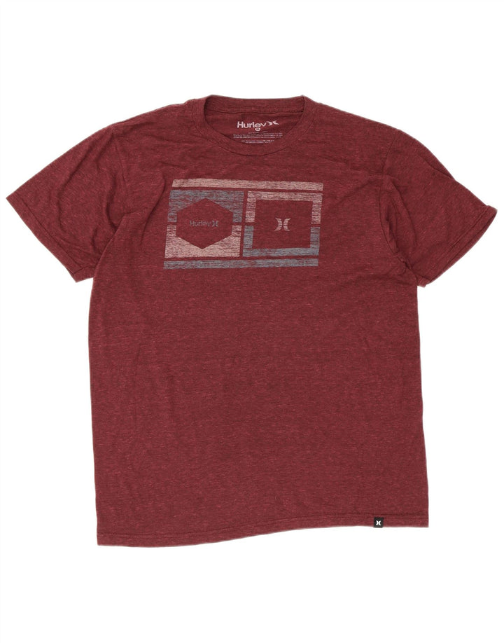 T-shirt grafica da uomo Hurley Top in poliestere marrone rossiccio medio