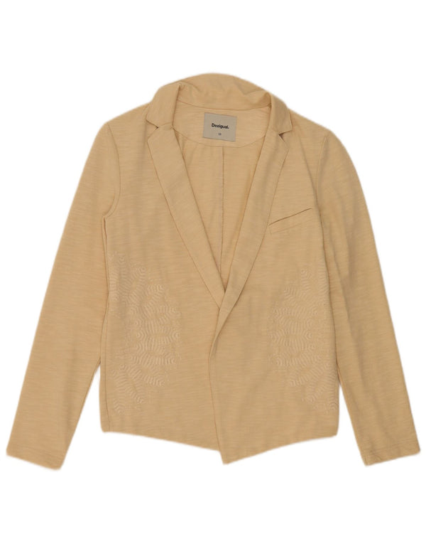Giacca blazer aperta da donna Desigual EU 38 cotone screziato beige medio
