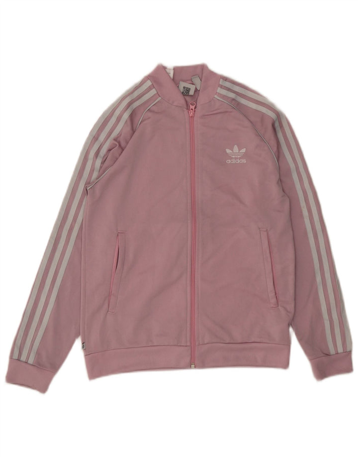 Giacca Top della tuta da ragazza Adidas 11-12 anni in poliestere rosa
