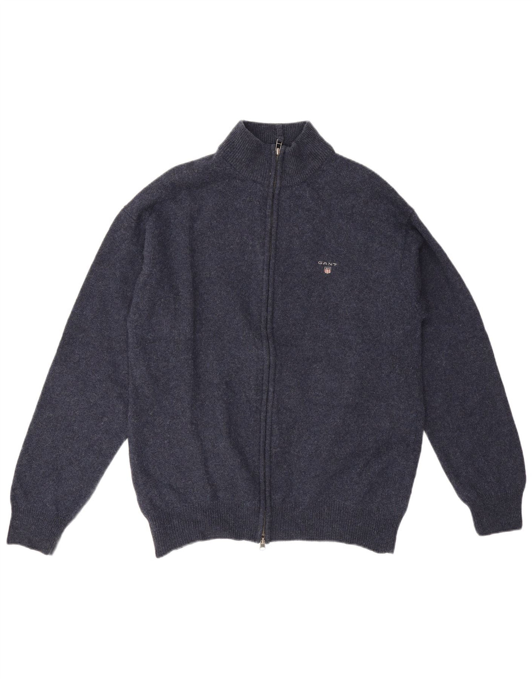 Maglione cardigan da uomo Gant XL in lana d'agnello blu navy