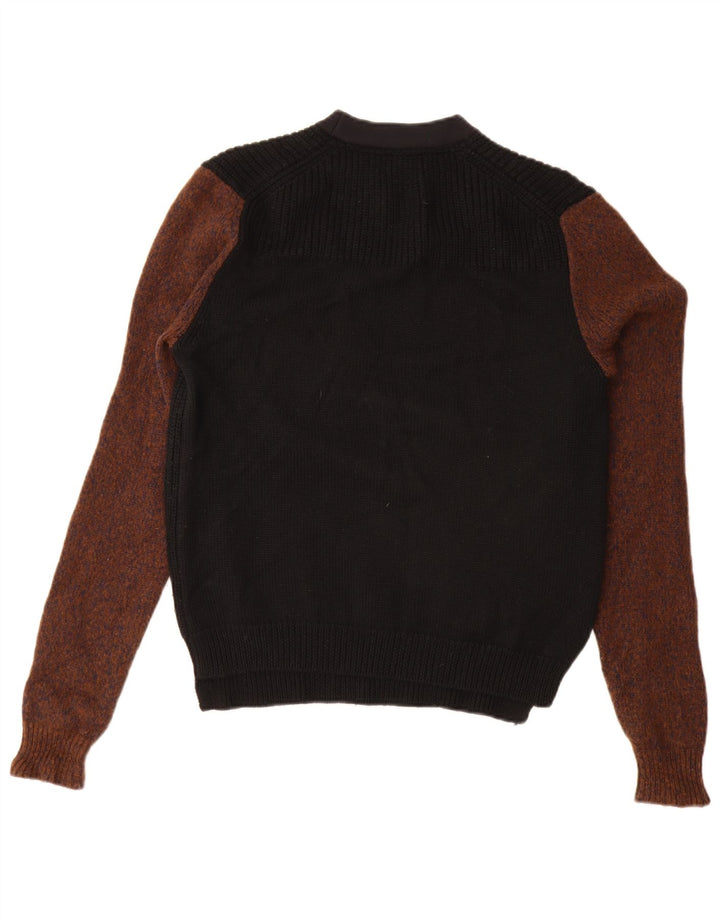 Maglione Kenzo da uomo girocollo in lana color block medio nero