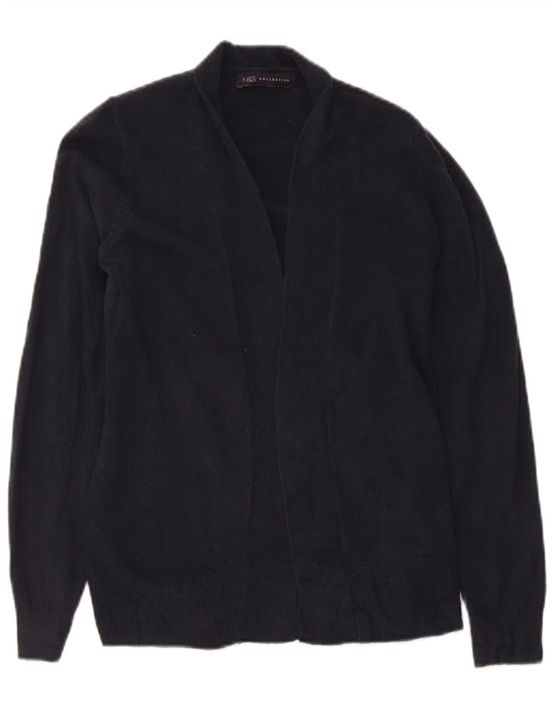 Maglione cardigan aperto da donna Marks & Spencer piccolo acrilico blu navy
