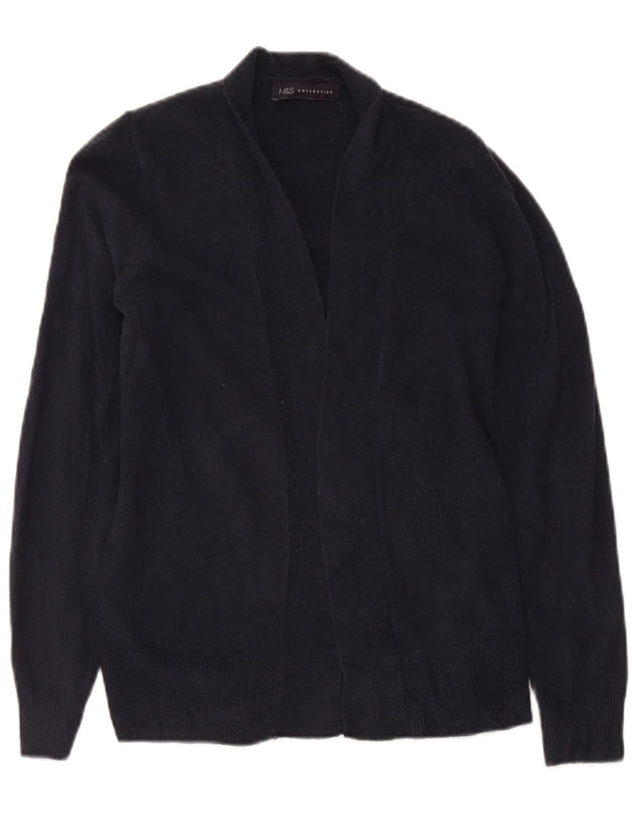 Maglione cardigan aperto da donna Marks & Spencer piccolo acrilico blu navy
