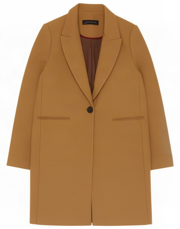 Zara Womens Overcoat UK 14 Large Brown