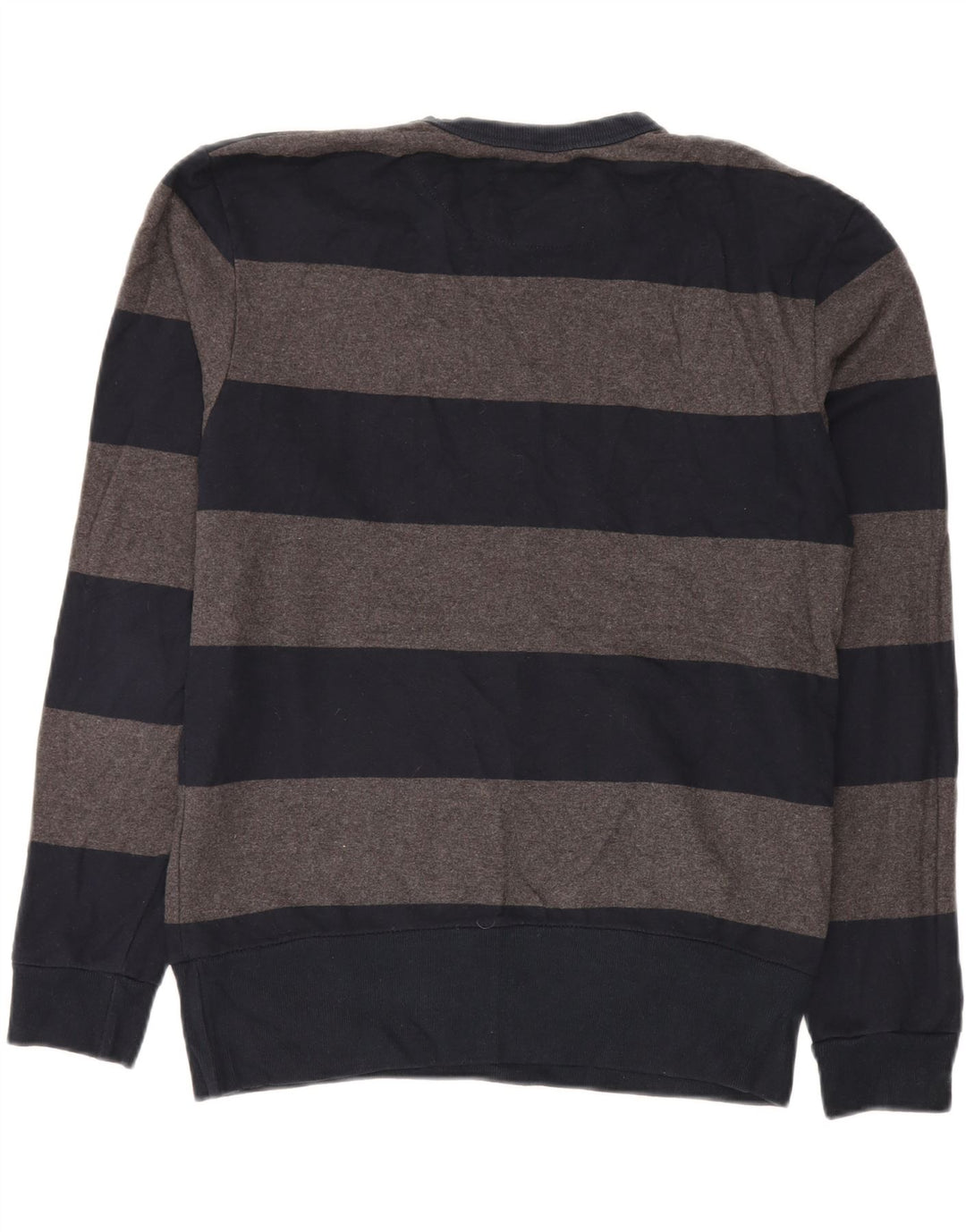 Maglione maglione girocollo da uomo Zara XL in cotone a righe blu navy