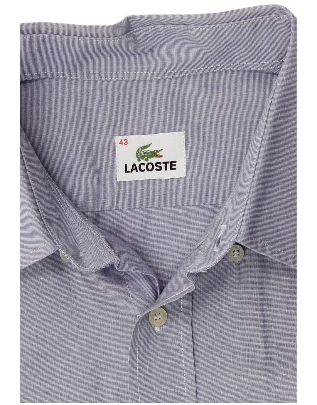 Camicia a maniche corte da uomo Lacoste taglia 43 grande in cotone blu
