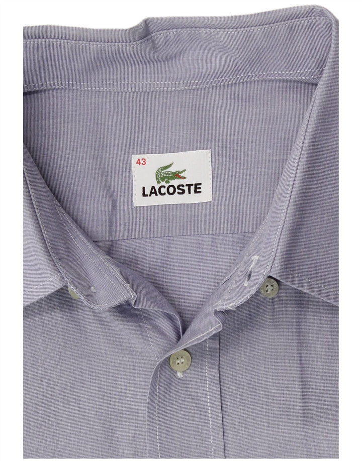 Camicia a maniche corte da uomo Lacoste taglia 43 grande in cotone blu