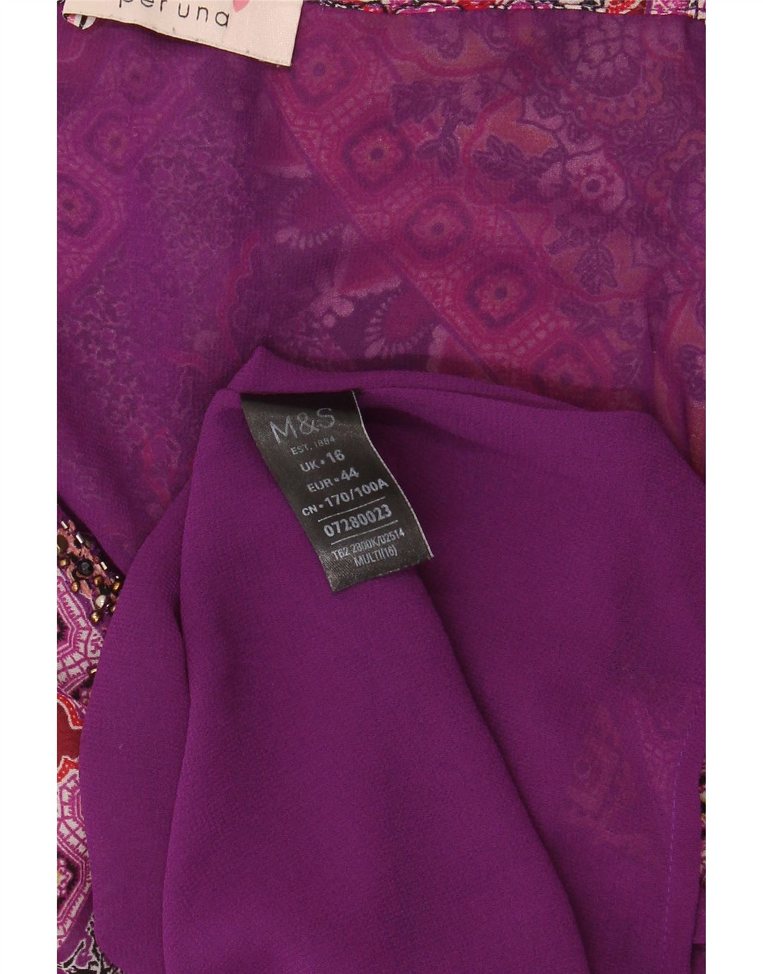 Vestito estivo da donna Marks & Spencer UK 16 Grande poliestere floreale multicolore